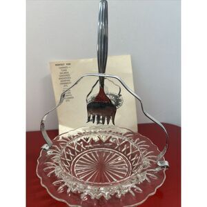 Seafood Sea Food Set Server Plate Dish Fork Silver Holder 3 Piece Vintage